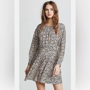 Rebecca Taylor Leopard Print 100% Silk Dress